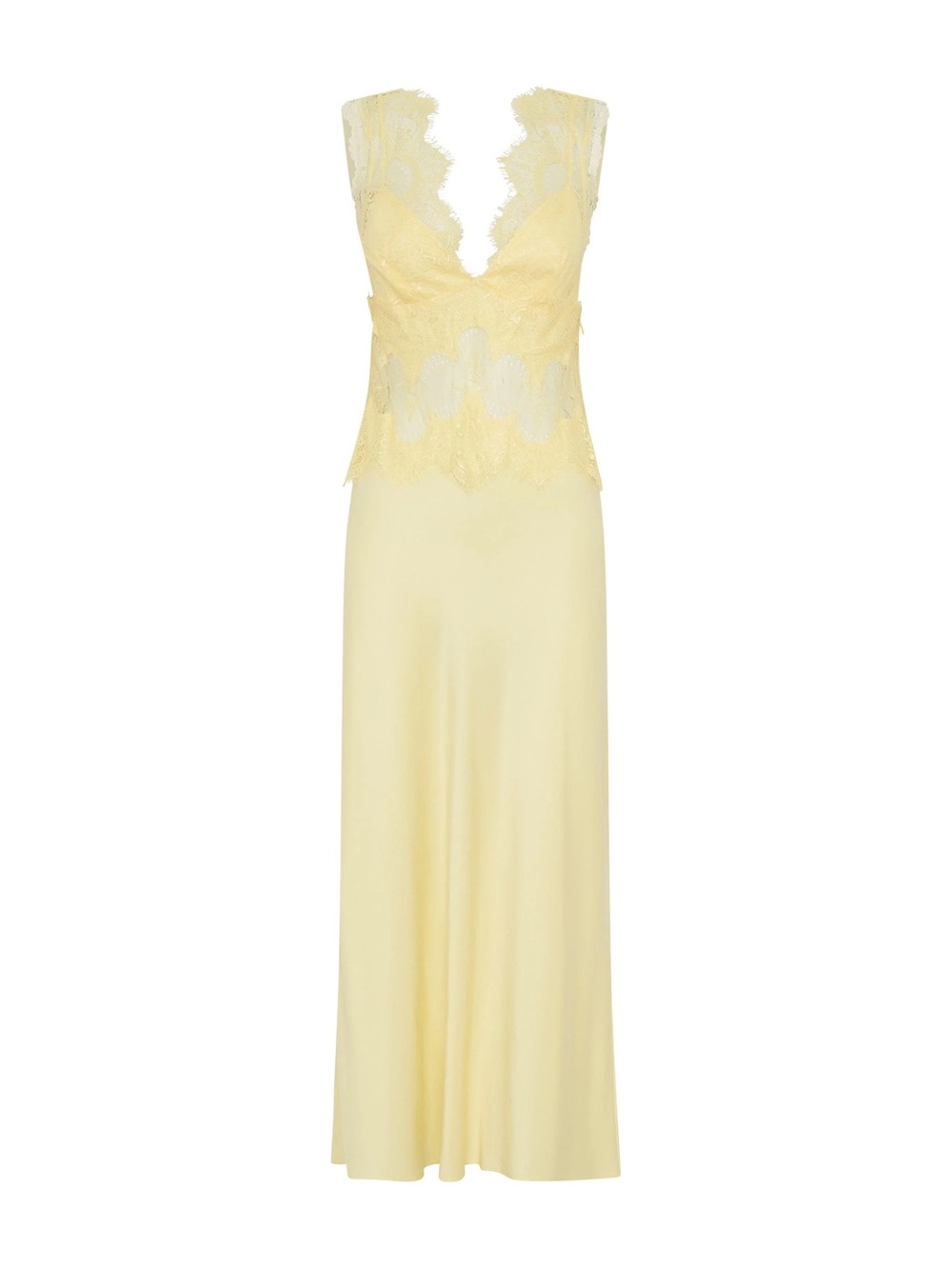 VISIONS LACE DEEP V MAXI DRESS | DAFFODIL
